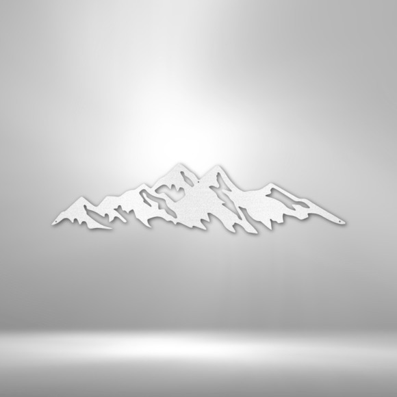 Mountain Ridge Steel Sign Laser Cut Powder Coated Home & Office Metal Wall Decor